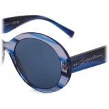 Giorgio Armani - Occhiali da Sole Donna Forma Rotonda - Blu - Occhiali da Sole - Giorgio Armani Eyewear