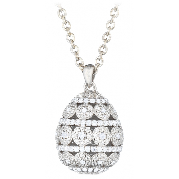 Tsars Collection - Collana Alexandra Pavè Orizzontale Bianco - Handmade in Swiss - Luxury Exclusive Collection