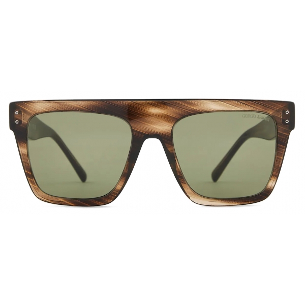 Giorgio Armani - Unisex Square Sunglasses - Striped Brown - Sunglasses - Giorgio Armani Eyewear