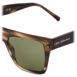 Giorgio Armani - Unisex Square Sunglasses - Striped Brown - Sunglasses - Giorgio Armani Eyewear