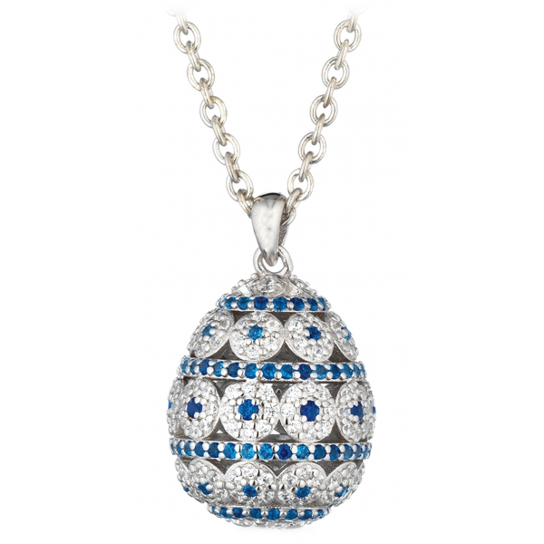 Tsars Collection - Collana Alexandra Pavè Orizzontale Blu - Handmade in Swiss - Luxury Exclusive Collection