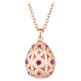 Tsars Collection - Collana Alexandra Pavè Verticale Fucsia - Handmade in Swiss - Luxury Exclusive Collection