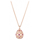 Tsars Collection - Collana Alexandra Pavè Verticale Fucsia - Handmade in Swiss - Luxury Exclusive Collection