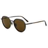 Giorgio Armani - Men’s Panto Sunglasses - Gunmetal Olive Green - Sunglasses - Giorgio Armani Eyewear