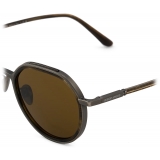 Giorgio Armani - Men’s Panto Sunglasses - Gunmetal Olive Green - Sunglasses - Giorgio Armani Eyewear