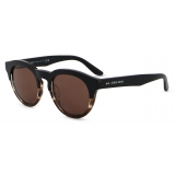 Giorgio Armani - Men’s Panto Sunglasses - Black Striped Brown - Sunglasses - Giorgio Armani Eyewear