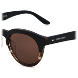 Giorgio Armani - Men’s Panto Sunglasses - Black Striped Brown - Sunglasses - Giorgio Armani Eyewear