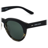 Giorgio Armani - Men’s Panto Sunglasses - Black Striped Green - Sunglasses - Giorgio Armani Eyewear