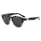 Giorgio Armani - Men’s Panto Sunglasses - Black Striped Brown - Sunglasses - Giorgio Armani Eyewear
