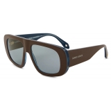 Giorgio Armani - Men’s Irregular-Shaped Sunglasses - Brown Light Blue - Sunglasses - Giorgio Armani Eyewear