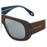 Giorgio Armani - Men’s Irregular-Shaped Sunglasses - Brown Light Blue - Sunglasses - Giorgio Armani Eyewear