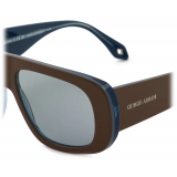 Giorgio Armani - Occhiali da Sole Uomo Forma Pillow - Marrone Azzurro - Occhiali da Sole - Giorgio Armani Eyewear