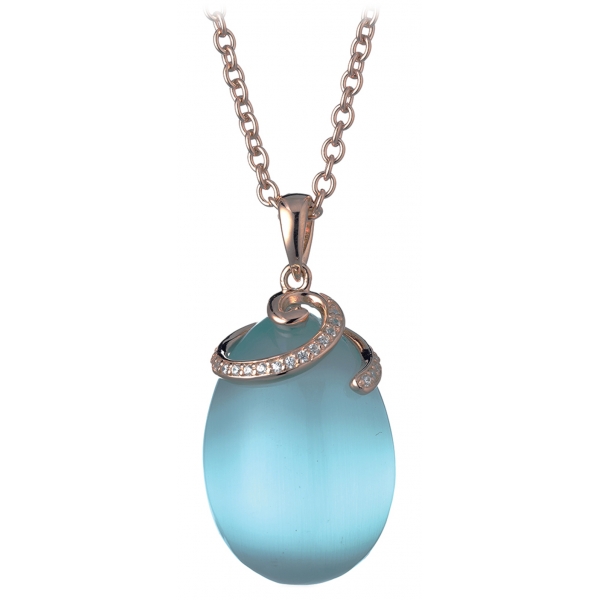 Tsars Collection - Collana Olga Azzurro Spirale - Handmade in Swiss - Luxury Exclusive Collection