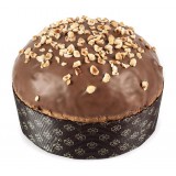 Vincente Delicacies - Panettone Covered with Milk Chocolate and Hazelnuts - Nucilla - Hand Wrapped Artisan