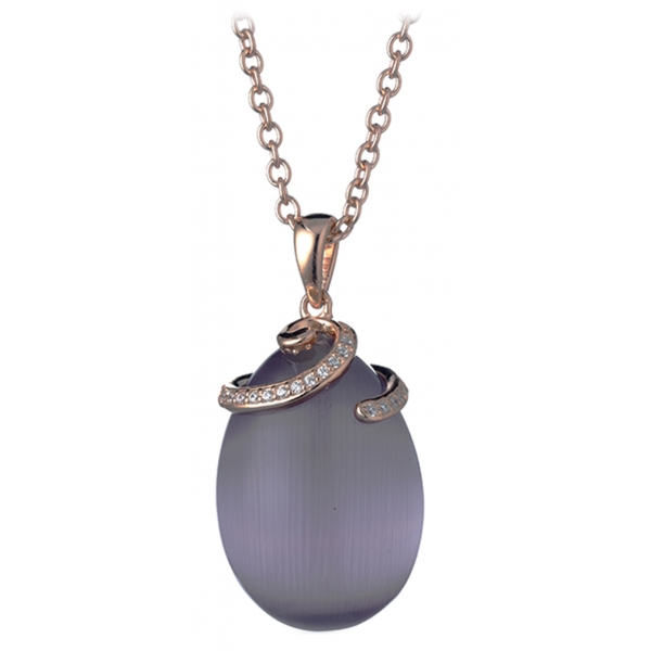 Tsars Collection - Olga Violet Spiral Necklace - Handmade in Swiss - Luxury Exclusive Collection