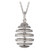 Tsars Collection - White Spiral Silver Necklace - Handmade in Swiss - Luxury Exclusive Collection