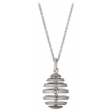 Tsars Collection - White Spiral Silver Necklace - Handmade in Swiss - Luxury Exclusive Collection