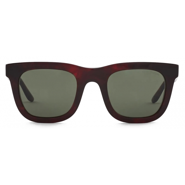 Giorgio Armani - Occhiali da Sole Uomo Forma Rettangolare - Rosso Havana Verde - Occhiali da Sole - Giorgio Armani Eyewear