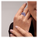 Tsars Collection - Purple Pavé Silver Ring - Handmade in Swiss - Luxury Exclusive Collection