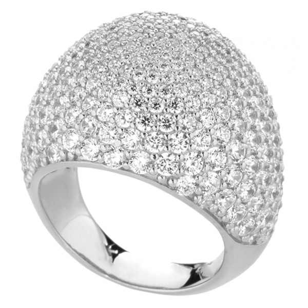 Tsars Collection - White Pavé Silver Ring - Handmade in Swiss - Luxury Exclusive Collection