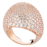 Tsars Collection - Pink Pavé Silver Ring - Handmade in Swiss - Luxury Exclusive Collection