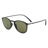 Giorgio Armani - Men’s Panto Sunglasses - Matte Black Green - Sunglasses - Giorgio Armani Eyewear