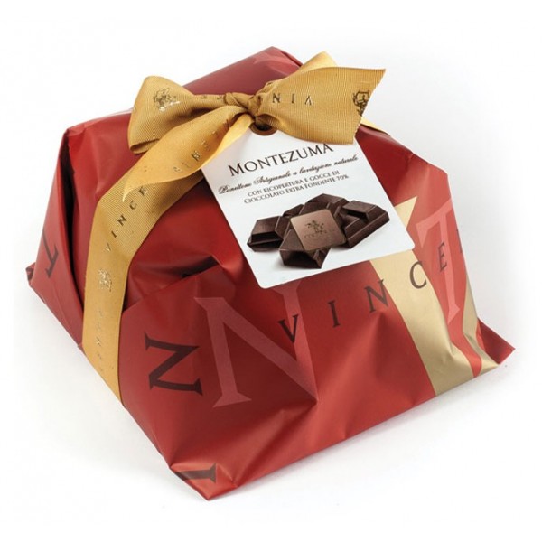 Vincente Delicacies - Panettone Ricoperto di Cioccolato Fondente Extra 70% - Montezuma - Artigianale Incartato a Mano