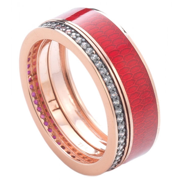 Tsars Collection - Red Band Ring - Handmade in Swiss - Luxury Exclusive Collection