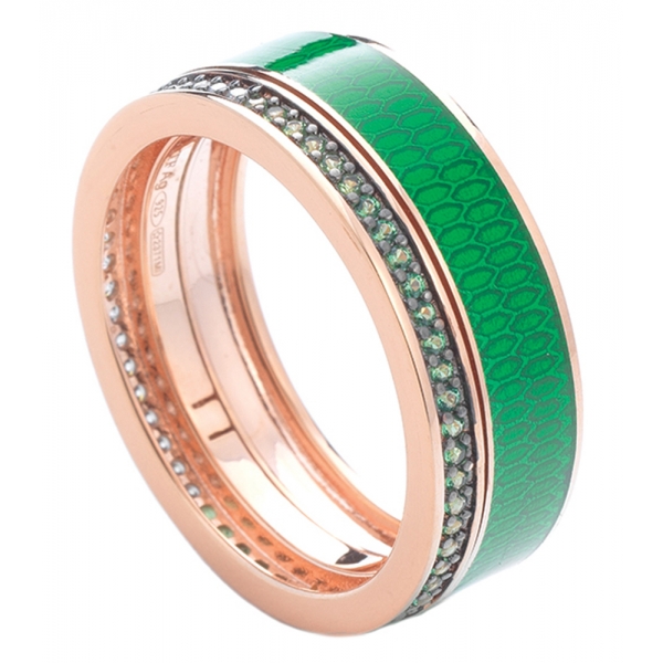 Tsars Collection - Green Band Ring - Handmade in Swiss - Luxury Exclusive Collection