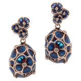 Tsars Collection - Tamara Blue Silver Earrings - Handmade in Swiss - Luxury Exclusive Collection