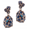 Tsars Collection - Tamara Blue Silver Earrings - Handmade in Swiss - Luxury Exclusive Collection