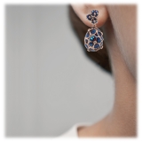 Tsars Collection - Tamara Blue Silver Earrings - Handmade in Swiss - Luxury Exclusive Collection