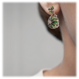 Tsars Collection - Tamara Green Silver Earrings - Handmade in Swiss - Luxury Exclusive Collection
