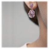 Tsars Collection - Tamara Pink Silver Earrings - Handmade in Swiss - Luxury Exclusive Collection