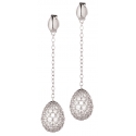 Tsars Collection - 9nine 02 White Silver Earrings - Handmade in Swiss - Luxury Exclusive Collection