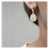 Tsars Collection - Alexandra Green Vertical Pavè Earrings - Handmade in Swiss - Luxury Exclusive Collection