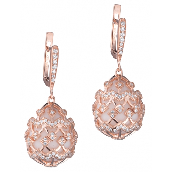 Tsars Collection - Alexandra Guilloche Motif Earrings - Handmade in Swiss - Luxury Exclusive Collection