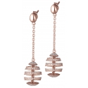 Tsars Collection - Orecchini in Argento Spirale Rosa - Handmade in Swiss - Luxury Exclusive Collection