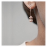 Tsars Collection - Pink Spiral Silver Earrings - Handmade in Swiss - Luxury Exclusive Collection