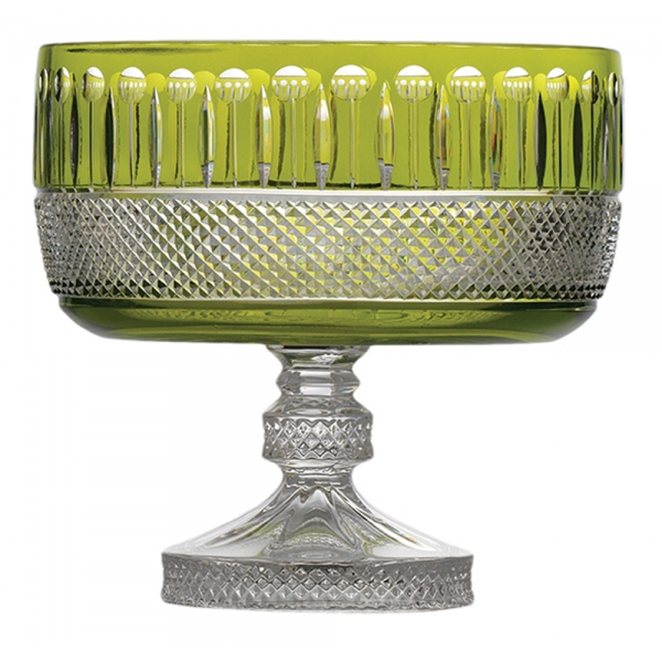 Tsars Collection - Green Crystal Fruit Bowl - Handmade in Swiss - Luxury Exclusive Collection