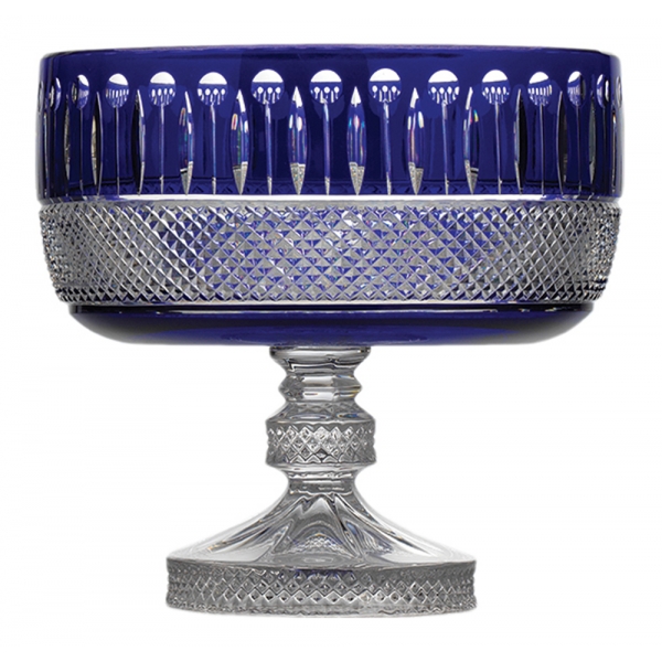 Tsars Collection - Fruttiera in Cristallo Blu - Handmade in Swiss - Luxury Exclusive Collection