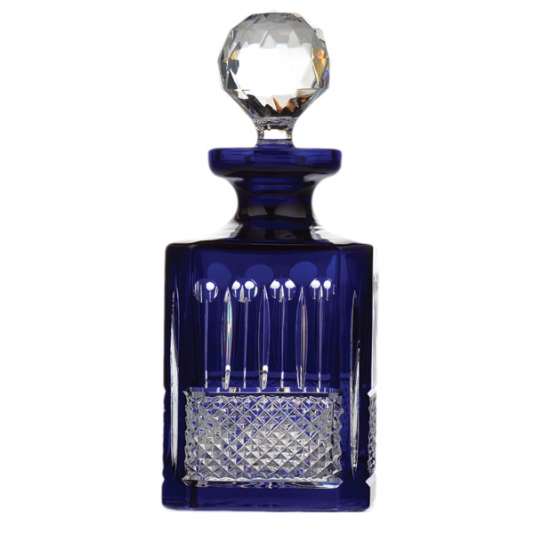 Tsars Collection - Decanter with Blue Stopper - D1868 - Handmade in Swiss - Luxury Exclusive Collection