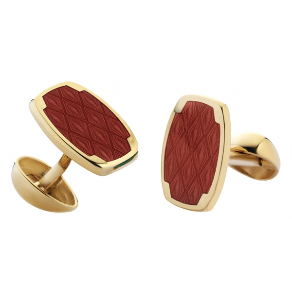 Tsars Collection - Cufflinks in Silver 04 Red - Handmade in Swiss - Luxury Exclusive Collection