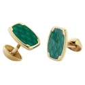 Tsars Collection - Cufflinks in Silver 04 Green - Handmade in Swiss - Luxury Exclusive Collection