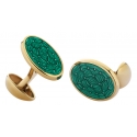 Tsars Collection - Cufflinks in Silver 02 Green - Handmade in Swiss - Luxury Exclusive Collection