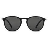 Giorgio Armani - Men’s Panto Sunglasses - Matte Black Smoke - Sunglasses - Giorgio Armani Eyewear