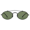 Giorgio Armani - Occhiali da Sole Ovale - Nero Opaco Verde - Occhiali da Sole - Giorgio Armani Eyewear