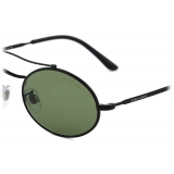 Giorgio Armani - Occhiali da Sole Ovale - Nero Opaco Verde - Occhiali da Sole - Giorgio Armani Eyewear