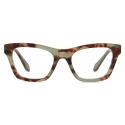 Giorgio Armani - Occhiali da Vista Donna Forma Irregolare - Verde Tartarugato - Occhiali da Vista - Giorgio Armani Eyewear