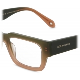 Giorgio Armani - Men’s Rectangular Eyeglasses - Gradient Green Beige - Optical Glasses - Giorgio Armani Eyewear